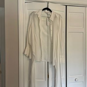 NWT Kathleen BarnesxThe Drop white button down S